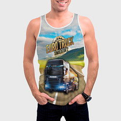Майка-безрукавка мужская Euro Truck Simulator, цвет: 3D-белый — фото 2