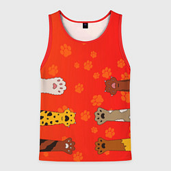 Майка-безрукавка мужская Котики 3D, цвет: 3D-красный