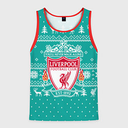 Майка-безрукавка мужская НОВОГОДНИЙ СВИТЕР LIVERPOOL, цвет: 3D-красный