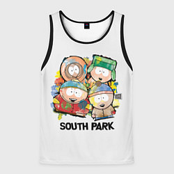 Майка-безрукавка мужская South Park - Южный парк краски, цвет: 3D-черный