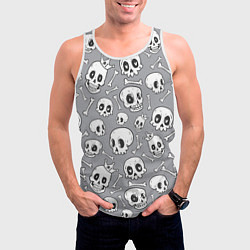 Майка-безрукавка мужская Skulls & bones, цвет: 3D-белый — фото 2