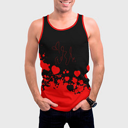 Майка-безрукавка мужская Adele Сердечки Автограф, цвет: 3D-красный — фото 2