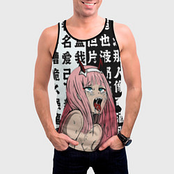 Майка-безрукавка мужская AHEGAO ZERO TWO Зеро ту ахегао, цвет: 3D-черный — фото 2