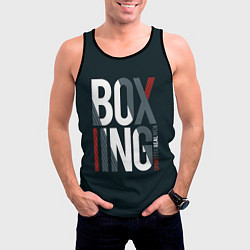 Майка-безрукавка мужская Бокс - Boxing, цвет: 3D-черный — фото 2