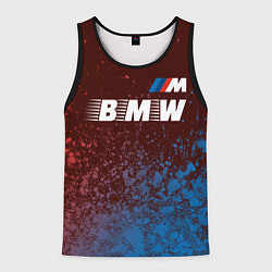 Майка-безрукавка мужская БМВ BMW - Краски, цвет: 3D-черный