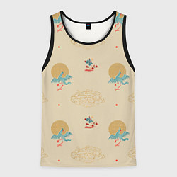 Майка-безрукавка мужская Китайский орнамент Феникс, цвет: 3D-черный