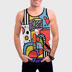 Майка-безрукавка мужская Girl in a round hat, цвет: 3D-черный — фото 2