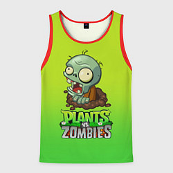 Майка-безрукавка мужская Plants vs Zombies зомби, цвет: 3D-красный