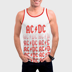 Майка-безрукавка мужская Acdc Паттерн, цвет: 3D-красный — фото 2