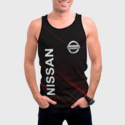 Майка-безрукавка мужская Nissan, Ниссан Абстракция, цвет: 3D-черный — фото 2