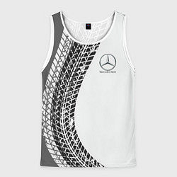 Майка-безрукавка мужская Mercedes-Benz дрифт, цвет: 3D-белый