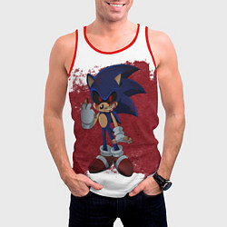 Майка-безрукавка мужская Sonic Exe!, цвет: 3D-красный — фото 2