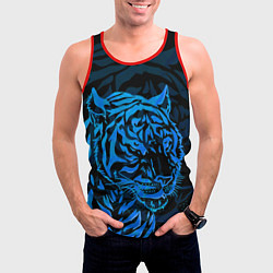 Майка-безрукавка мужская Голубой тигр Blue, цвет: 3D-красный — фото 2