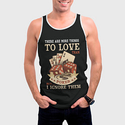 Майка-безрукавка мужская Люблю Покер, цвет: 3D-белый — фото 2