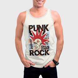 Майка-безрукавка мужская Punk Rock Панк, цвет: 3D-белый — фото 2