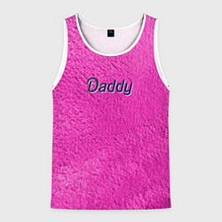 Майка-безрукавка мужская Daddy pink, цвет: 3D-белый