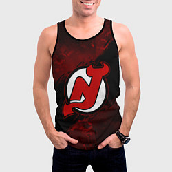 Майка-безрукавка мужская New Jersey Devils, Нью Джерси Девилз, цвет: 3D-черный — фото 2