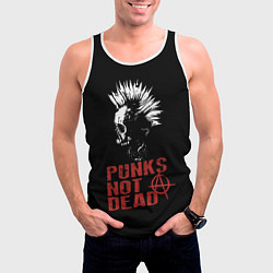 Майка-безрукавка мужская Punks Not Dead, цвет: 3D-белый — фото 2