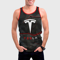 Майка-безрукавка мужская Tesla Sport Logo, цвет: 3D-красный — фото 2