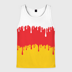 Майка-безрукавка мужская Северная Осетия Алания потёки, цвет: 3D-белый