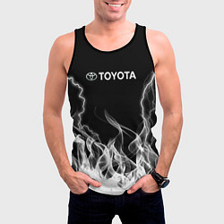 Майка-безрукавка мужская Toyota Молния с огнем, цвет: 3D-черный — фото 2