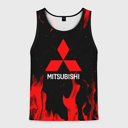 Майка-безрукавка мужская Mitsubishi Red Fire, цвет: 3D-черный