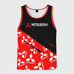 Майка-безрукавка мужская Mitsubishi - Диагональ паттерн, цвет: 3D-красный
