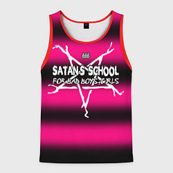 Майка-безрукавка мужская Satan school for bad boys and girls pink, цвет: 3D-красный