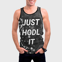 Майка-безрукавка мужская CRYPTO - JUST HODL IT Частицы, цвет: 3D-черный — фото 2