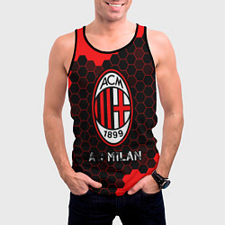 Майка-безрукавка мужская МИЛАН AC Milan Соты, цвет: 3D-черный — фото 2