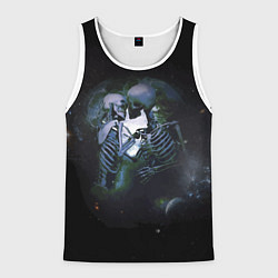 Майка-безрукавка мужская Галактическая беспредельная любовь, цвет: 3D-белый