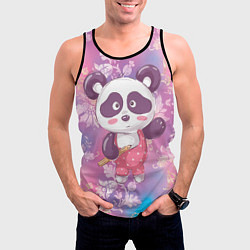 Майка-безрукавка мужская Милая панда детский, цвет: 3D-черный — фото 2