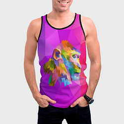 Майка-безрукавка мужская Цветная обезьяна Color monkey, цвет: 3D-черный — фото 2