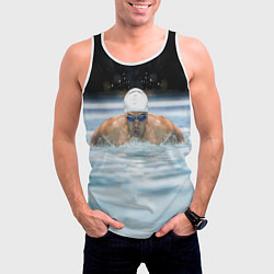 Майка-безрукавка мужская Плавание Пловец, цвет: 3D-белый — фото 2