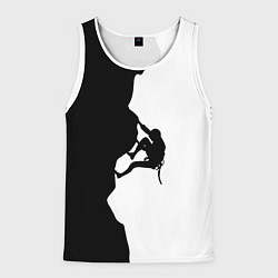 Майка-безрукавка мужская Скалолаз на маршруте, цвет: 3D-белый