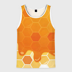 Майка-безрукавка мужская Мёд от пчёл, цвет: 3D-белый