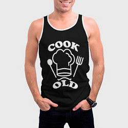 Майка-безрукавка мужская Cook old Старый повар Куколд, цвет: 3D-белый — фото 2