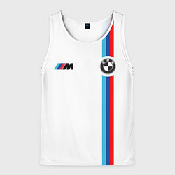 Майка-безрукавка мужская БМВ 3 STRIPE BMW WHITE, цвет: 3D-белый