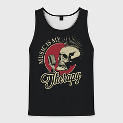 Майка-безрукавка мужская Музыкотерапия, цвет: 3D-черный