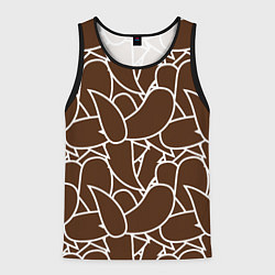 Майка-безрукавка мужская Узор белые линии, цвет: 3D-черный