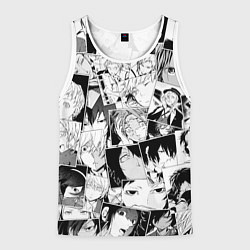 Майка-безрукавка мужская Bungo Stray Dogs pattern, цвет: 3D-белый