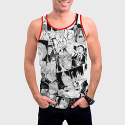 Майка-безрукавка мужская Bungo Stray Dogs pattern, цвет: 3D-красный — фото 2