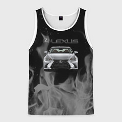 Майка-безрукавка мужская Lexus лексус огонь, цвет: 3D-белый