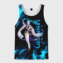 Майка-безрукавка мужская Kamisato Ayato Камисато Аято, цвет: 3D-белый