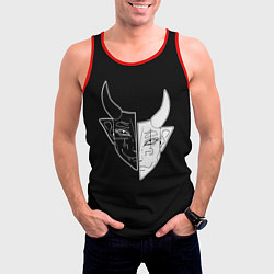 Майка-безрукавка мужская Маска Инь Янь, цвет: 3D-красный — фото 2