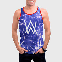 Майка-безрукавка мужская Alan Walker молнии, цвет: 3D-красный — фото 2