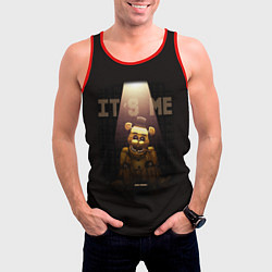Майка-безрукавка мужская Five Nights at Freddys - мишка Фредди, цвет: 3D-красный — фото 2