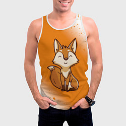 Майка-безрукавка мужская ЛИСИЧКА Градиент, цвет: 3D-белый — фото 2