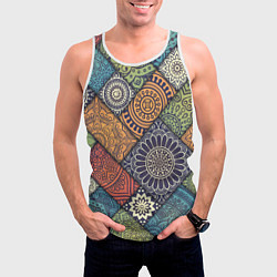 Майка-безрукавка мужская Mandala-pattern, цвет: 3D-белый — фото 2