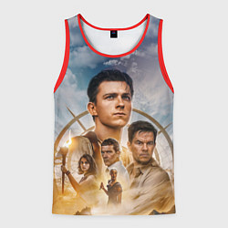 Майка-безрукавка мужская Uncharted: на картах не значится, цвет: 3D-красный